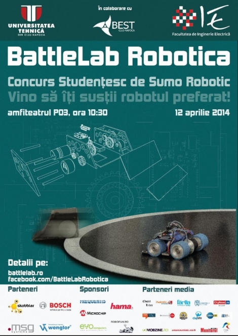 BattleLab Robotica – cea mai mare competitie sumo de roboti din Transilvania @ 12 aprilie