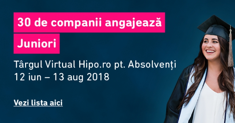800 de joburi pentru Juniori la Targul Virtual Hipo.ro pentru Absolventi 2018