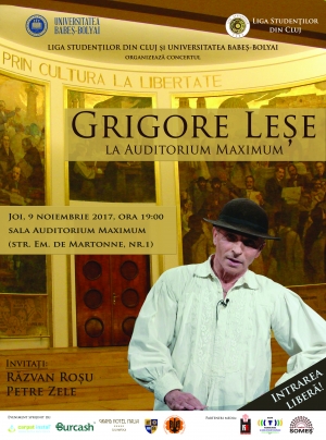 Concert cu intrare libera sustinut de Grigore Lese