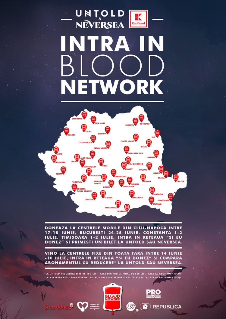 Doneaza sange la caravana Blood Network si mergi gratis la UNTOLD sau NEVERSEA