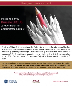 Ursus Breweries si UBB lanseaza programul de burse URSUS "Studenti pentru Comunitate"
