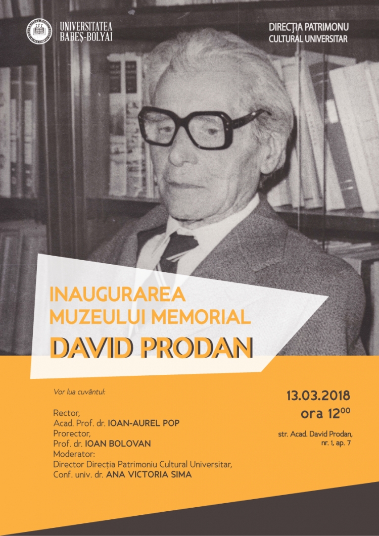 UBB va fi inaugurat Muzeul Memorial David Prodan
