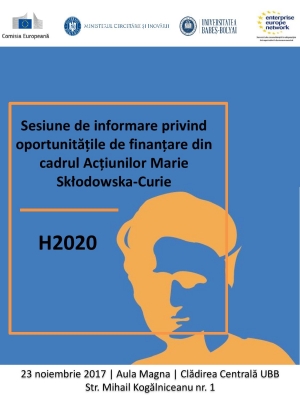 UBB organizeaza o sesiune de informare privind oportunitatile de finantare din cadrul Actiunilor Marie Sklodowska-Curie