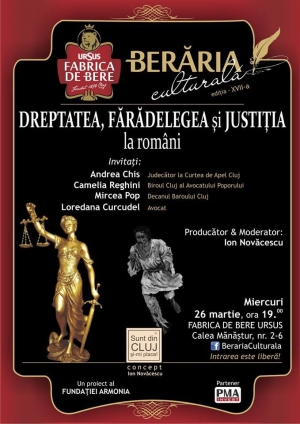 „Dreptatea, faradelegea si justitia la romani” + bere la Beraria Culturala in 26 martie