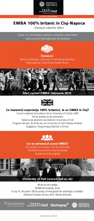 Din februarie va fi disponibil un EMBA 100% britanic in Cluj